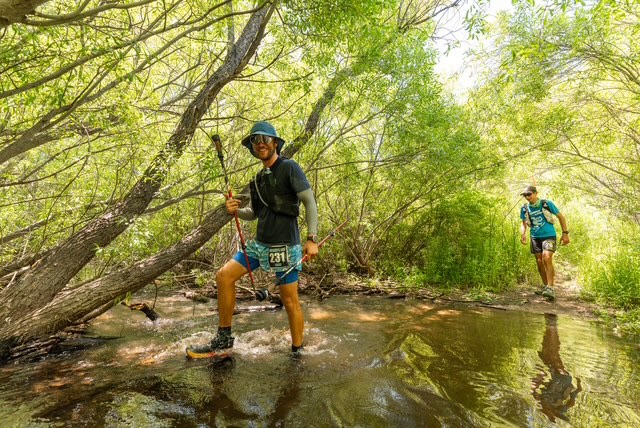 JAWS crossing a creek mid-race